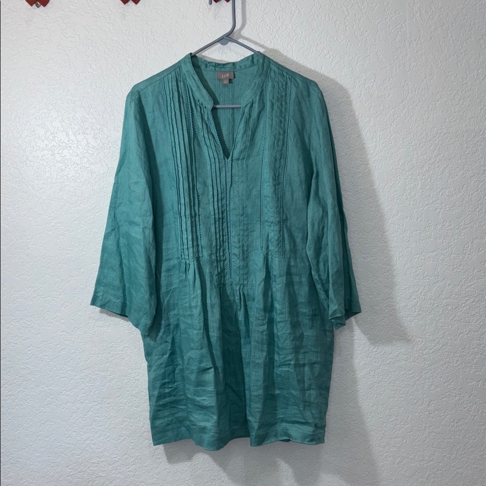 J. Jill Teal Casual dress in linen